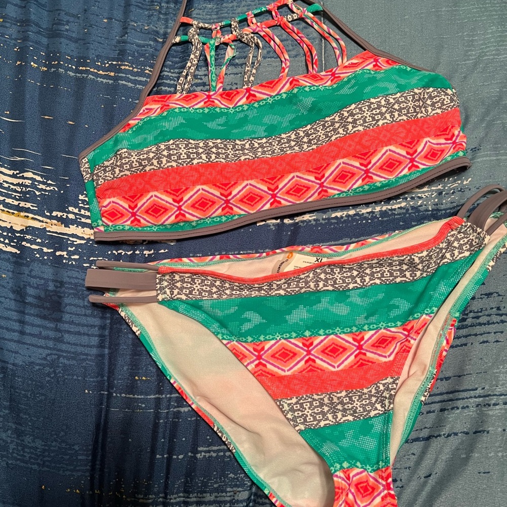 O’rageous Pink and Gray Bikini Set
